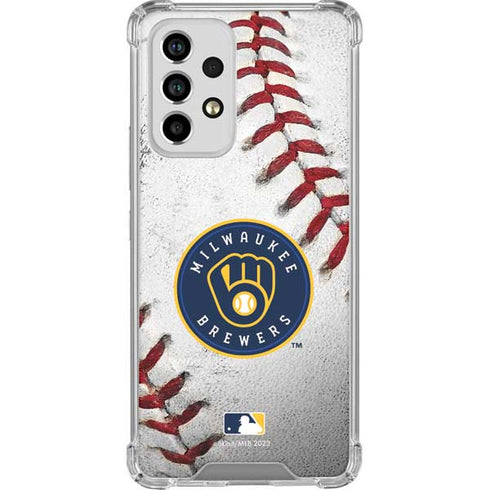 MLB Milwaukee Brewers Game Ball Galaxy A53 5G Clear Case