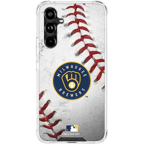 MLB Milwaukee Brewers Game Ball Galaxy A54 5G Clear Case