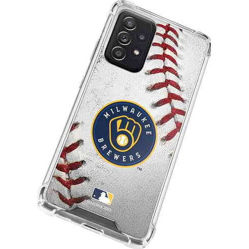 MLB Milwaukee Brewers Game Ball Galaxy A72 5G Clear Case
