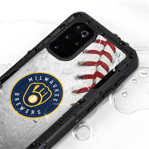MLB Milwaukee Brewers Game Ball Galaxy S20 Plus Waterproof Case