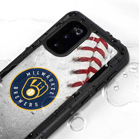 MLB Milwaukee Brewers Game Ball Galaxy S20 Waterproof Case