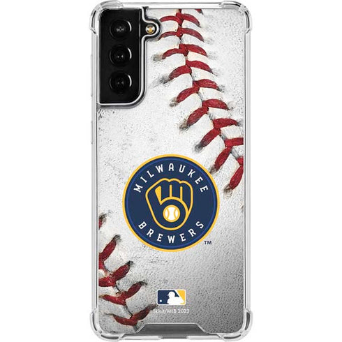 MLB Milwaukee Brewers Game Ball Galaxy S22 Plus Clear Case