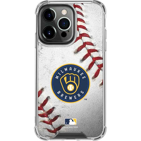 MLB Milwaukee Brewers Game Ball iPhone 14 Pro Clear Case