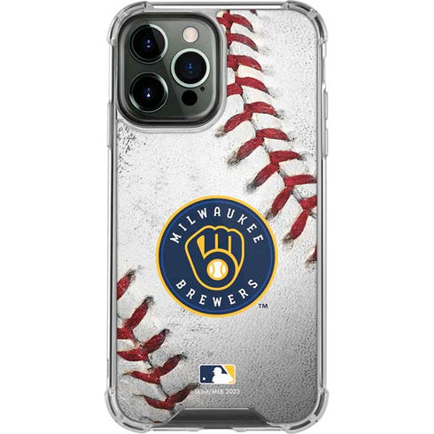 MLB Milwaukee Brewers Game Ball iPhone 14 Pro Max Clear Case