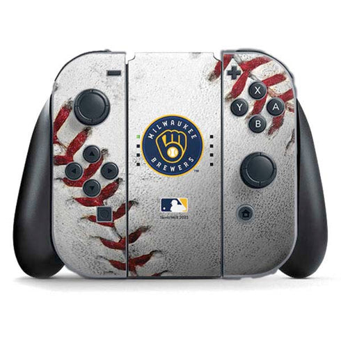 MLB Milwaukee Brewers Game Ball Nintendo Switch (2017-2021) Joy-Con Controller Skin