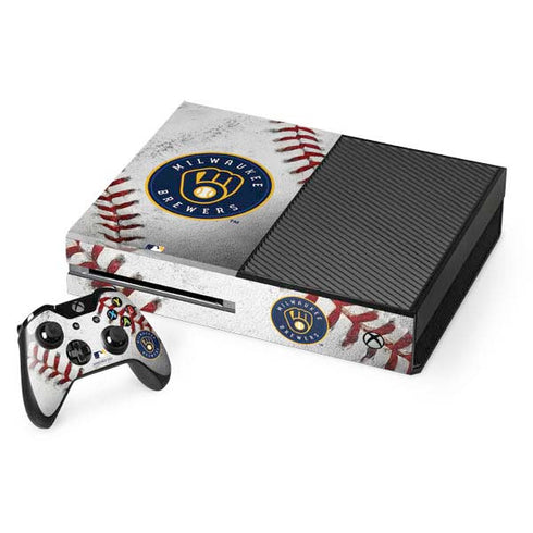 MLB Milwaukee Brewers Game Ball Xbox One Console and Controller Bundle Skin
