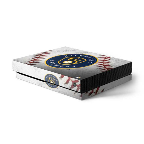 MLB Milwaukee Brewers Game Ball Xbox One X Console Skin