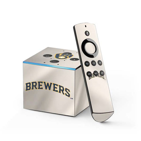 MLB Milwaukee Brewers Home Jersey Fire TV Cube Skin