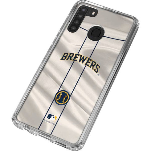 MLB Milwaukee Brewers Home Jersey Galaxy A21 Clear Case