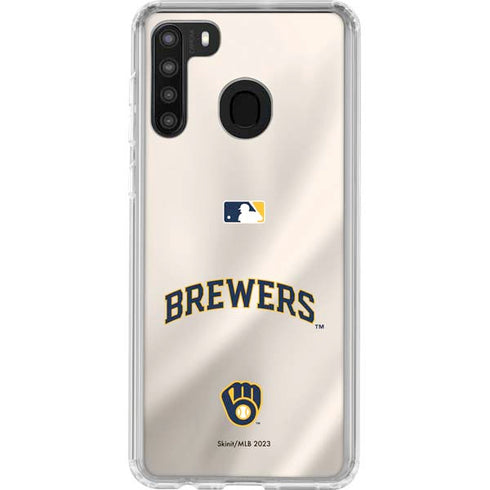 MLB Milwaukee Brewers Home Jersey Galaxy A21 Clear Case