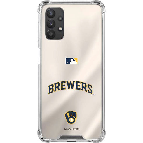 MLB Milwaukee Brewers Home Jersey Galaxy A32 5G Clear Case