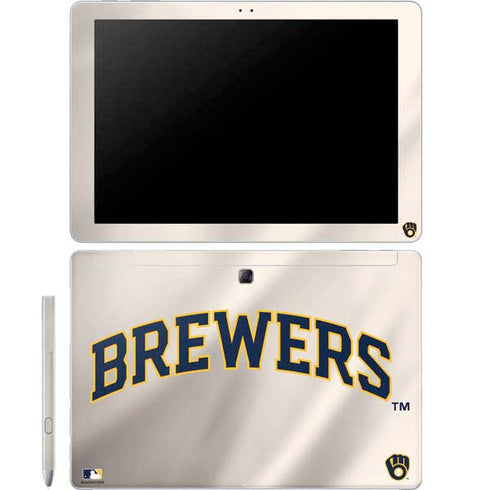 MLB Milwaukee Brewers Home Jersey Galaxy Book 12in Skin
