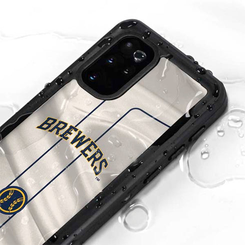 MLB Milwaukee Brewers Home Jersey Galaxy S20 Plus Waterproof Case