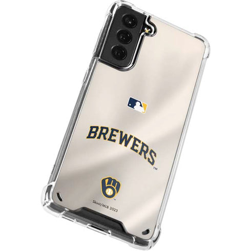 MLB Milwaukee Brewers Home Jersey Galaxy S21 Plus 5G Clear Case