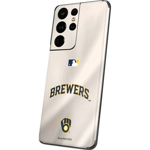 MLB Milwaukee Brewers Home Jersey Galaxy S21 Ultra 5G Skin