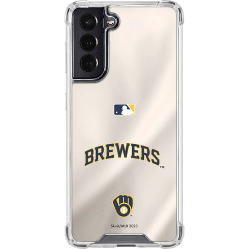 MLB Milwaukee Brewers Home Jersey Galaxy S22 Clear Case