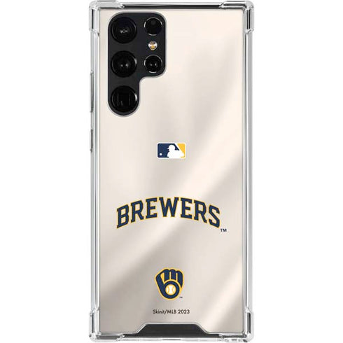MLB Milwaukee Brewers Home Jersey Galaxy S22 Ultra Clear Case