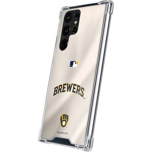 MLB Milwaukee Brewers Home Jersey Galaxy S22 Ultra Clear Case