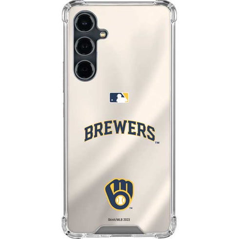 MLB Milwaukee Brewers Home Jersey Galaxy S23 FE Clear Case
