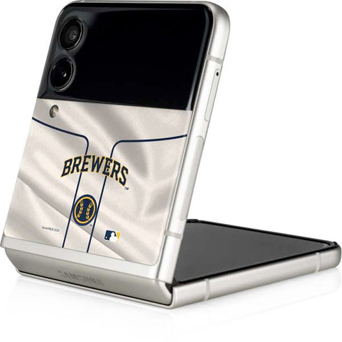 MLB Milwaukee Brewers Home Jersey Galaxy Z Flip3 5G Skin
