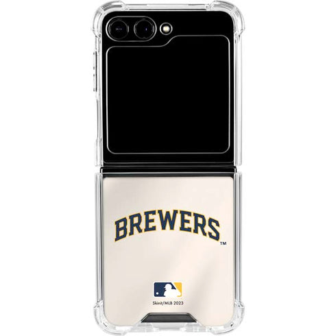 MLB Milwaukee Brewers Home Jersey Galaxy Z Flip5 5G Clear Case