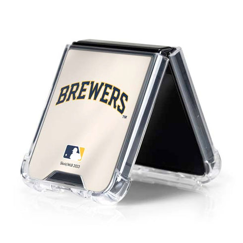 MLB Milwaukee Brewers Home Jersey Galaxy Z Flip5 5G Clear Case