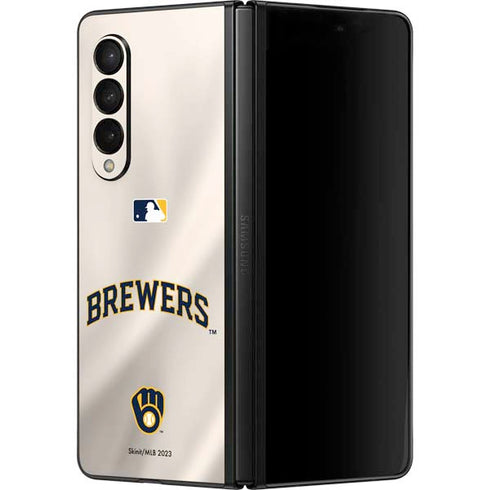 MLB Milwaukee Brewers Home Jersey Galaxy Z Fold3 5G Skin