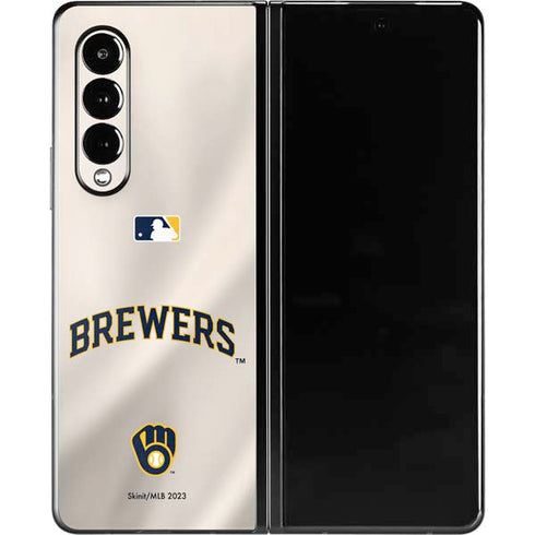 MLB Milwaukee Brewers Home Jersey Galaxy Z Fold3 5G Skin