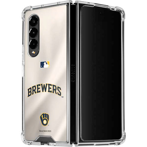 MLB Milwaukee Brewers Home Jersey Galaxy Z Fold4 5G Clear Case