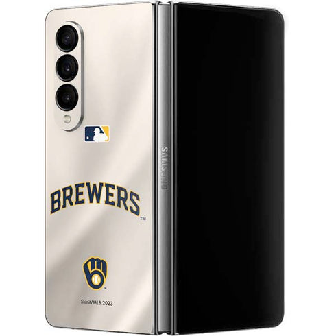 MLB Milwaukee Brewers Home Jersey Galaxy Z Fold4 5G Skin