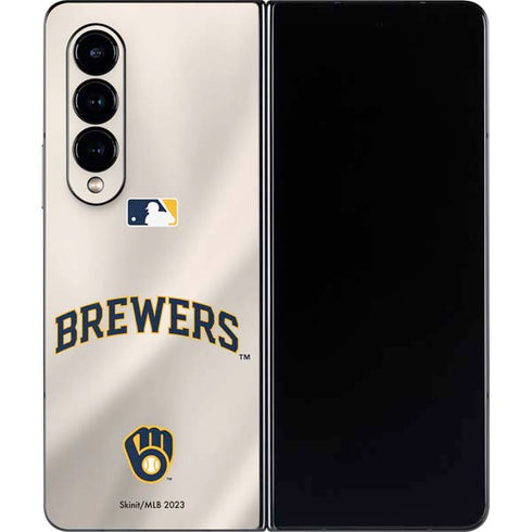 MLB Milwaukee Brewers Home Jersey Galaxy Z Fold4 5G Skin