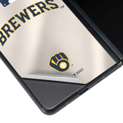 MLB Milwaukee Brewers Home Jersey Galaxy Z Fold4 5G Skin