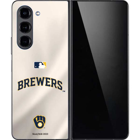 MLB Milwaukee Brewers Home Jersey Galaxy Z Fold5 5G Skin