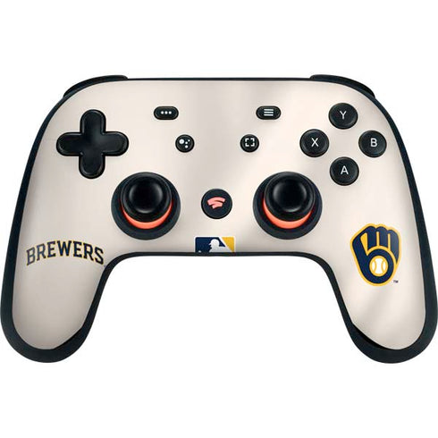 MLB Milwaukee Brewers Home Jersey Google Stadia Controller Skin