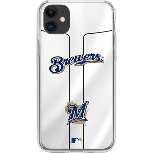 MLB Milwaukee Brewers Home Jersey iPhone 11 Clear Case
