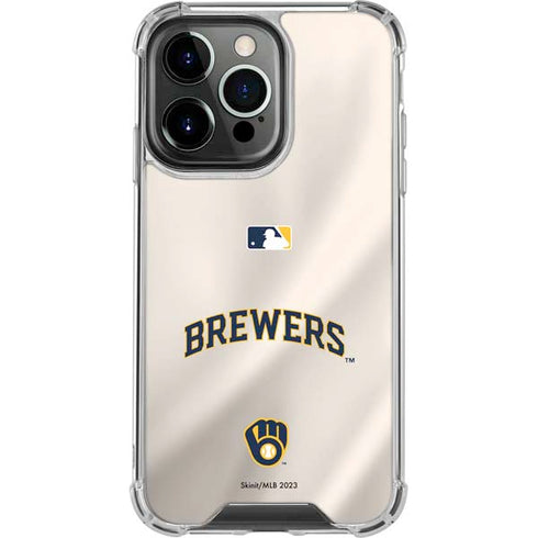 MLB Milwaukee Brewers Home Jersey iPhone 14 Pro Clear Case