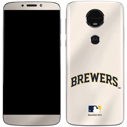 MLB Milwaukee Brewers Home Jersey Moto E5 Plus Skin