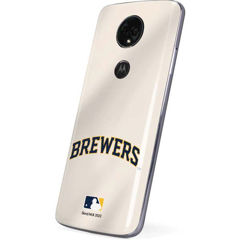 MLB Milwaukee Brewers Home Jersey Moto E5 Plus Skin