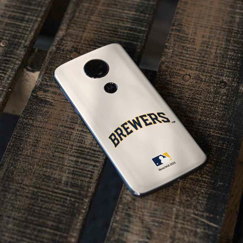 MLB Milwaukee Brewers Home Jersey Moto E5 Plus Skin