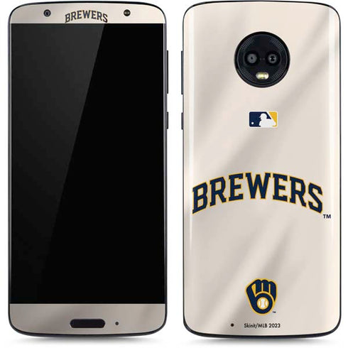 MLB Milwaukee Brewers Home Jersey Moto G6 Skin