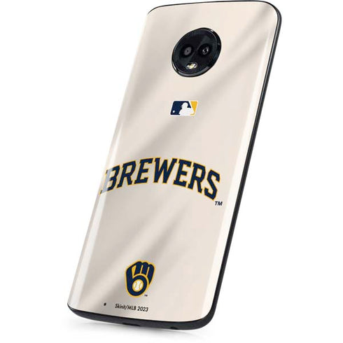 MLB Milwaukee Brewers Home Jersey Moto G6 Skin