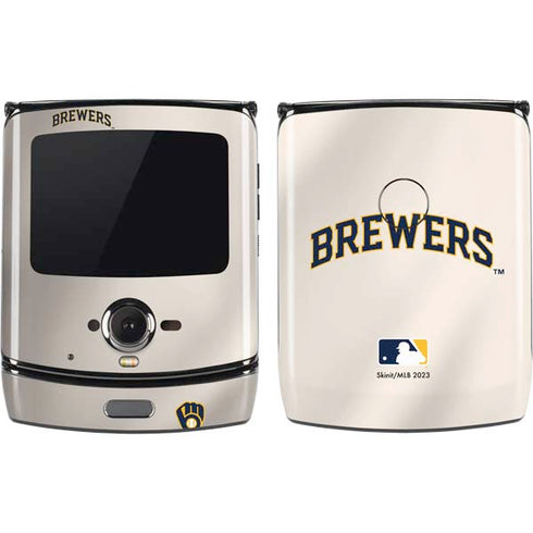 MLB Milwaukee Brewers Home Jersey Motorola RAZR Skin