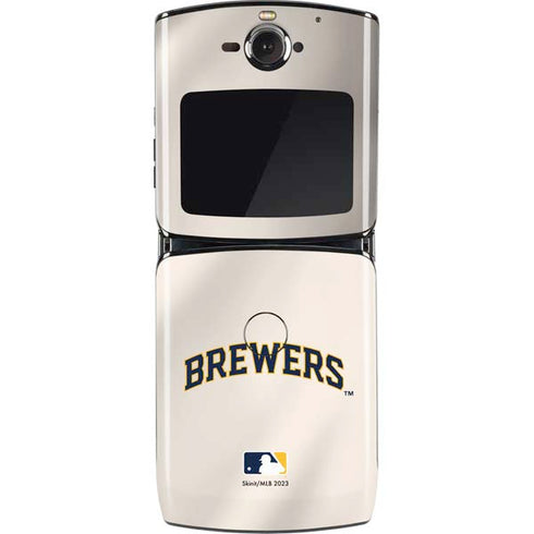 MLB Milwaukee Brewers Home Jersey Motorola RAZR Skin