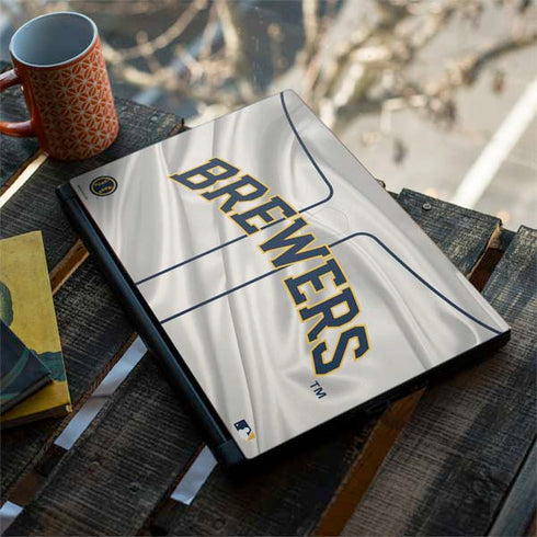 MLB Milwaukee Brewers Home Jersey MSI GS65 Stealth Laptop Skin