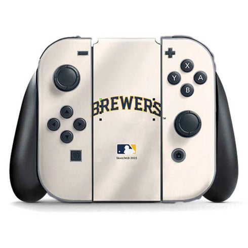 MLB Milwaukee Brewers Home Jersey Nintendo Switch (2017-2021) Joy-Con Controller Skin