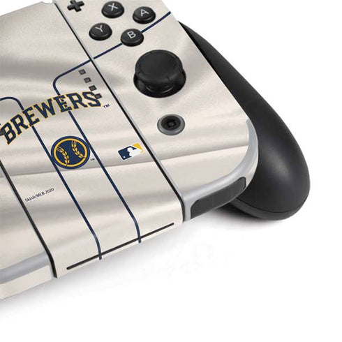 MLB Milwaukee Brewers Home Jersey Nintendo Switch OLED (2021) Skin