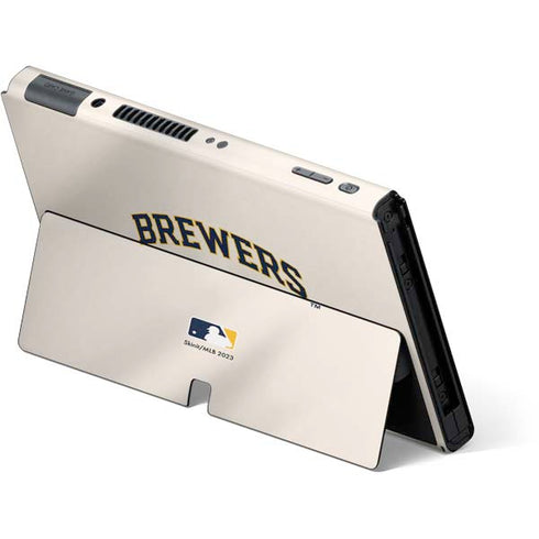 MLB Milwaukee Brewers Home Jersey Nintendo Switch OLED (2021) Skin