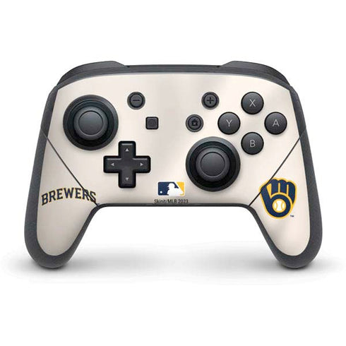 MLB Milwaukee Brewers Home Jersey Nintendo Switch Pro Controller Skin