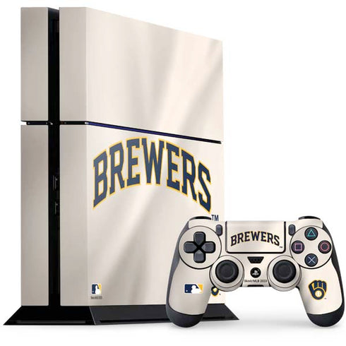 MLB Milwaukee Brewers Home Jersey PS4 Console and Controller Bundle Skin