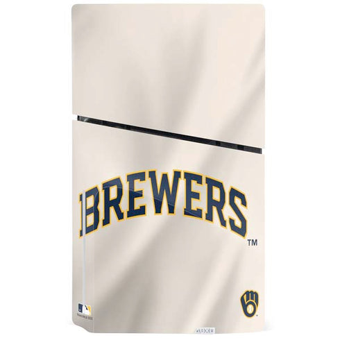 MLB Milwaukee Brewers Home Jersey PS5 Slim Disk Console Skin